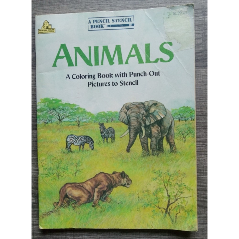 Random House Animals Pencil Stencil And Coloring Book